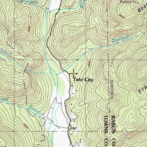 Topographic Map of Tate City, GA