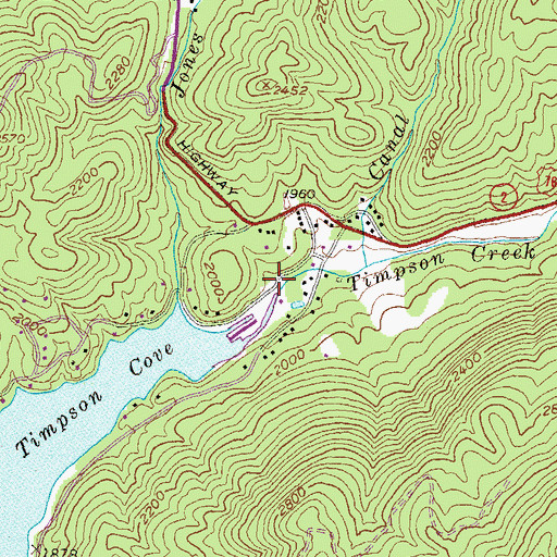 Topographic Map of Timpson Creek, GA