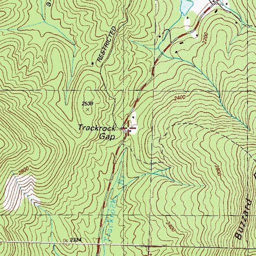 Topographic Map of Trackrock Gap, GA