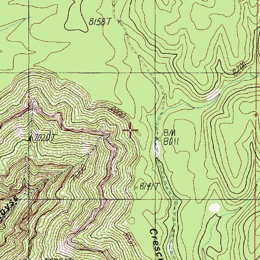 Topographic Map of Crescent Ridge, AZ