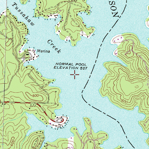 Topographic Map of Tussahaw Creek, GA