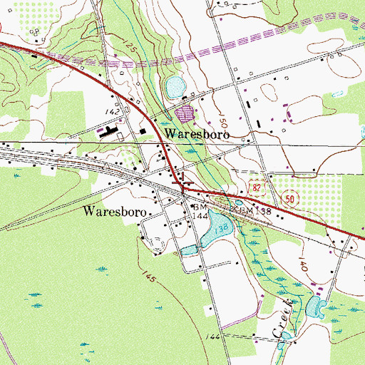 Topographic Map of Waresboro, GA