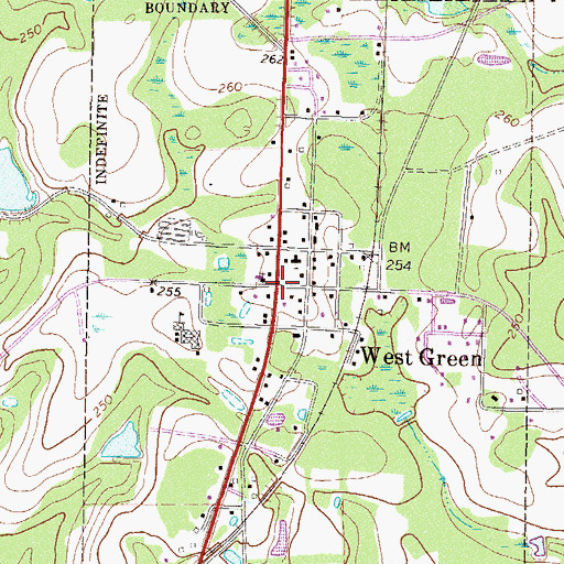 Topographic Map of West Green, GA