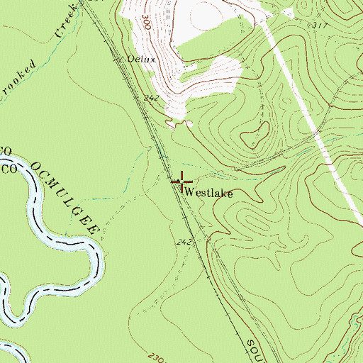 Topographic Map of Westlake, GA