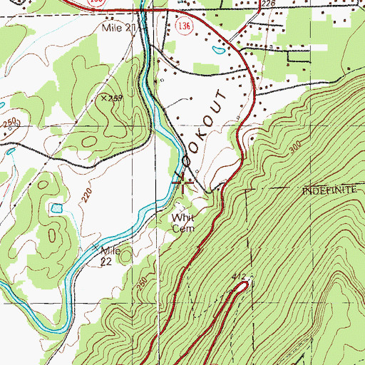 Topographic Map of Whit Cemetery, GA