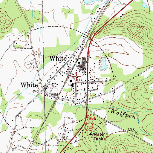 Topographic Map of White, GA