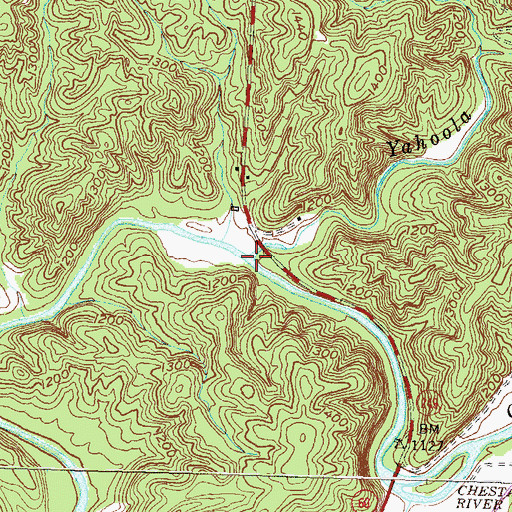 Topographic Map of Yahoola Creek, GA