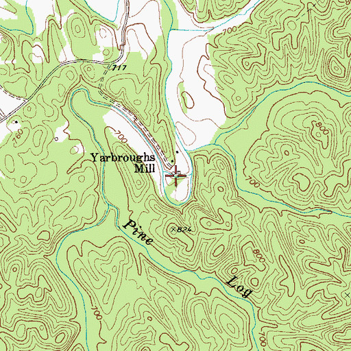 Topographic Map of Yarbroughs Mill, GA