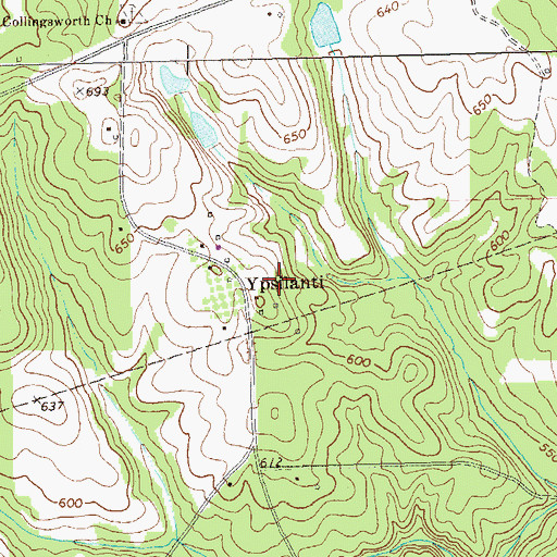 Topographic Map of Ypsilanti, GA