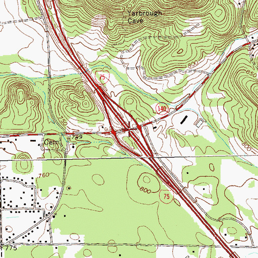 Topographic Map of Exit 128, GA