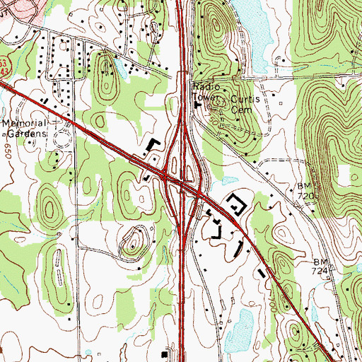 Topographic Map of Exit 129, GA