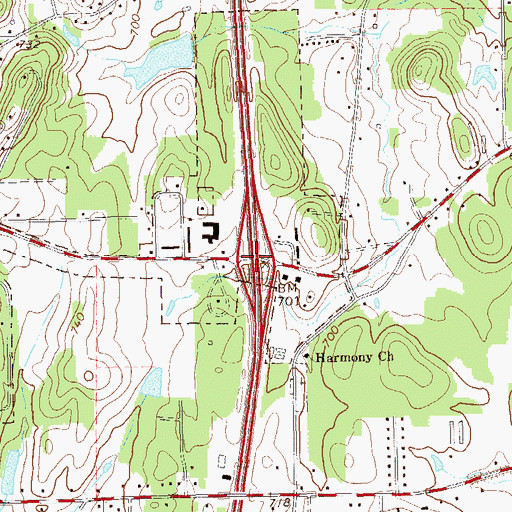 Topographic Map of Exit 130, GA