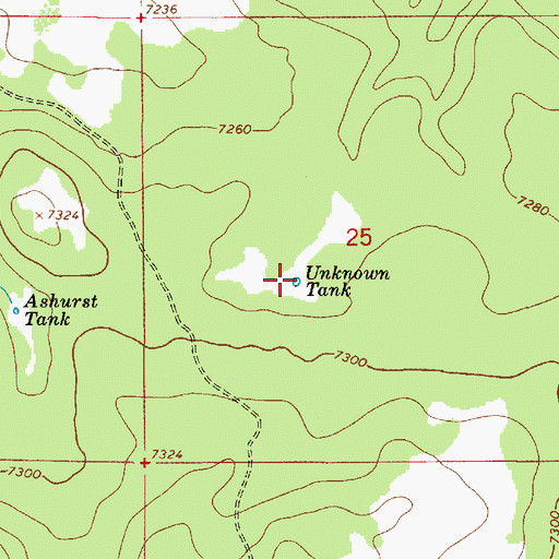 Topographic Map of Unknown Tank, AZ