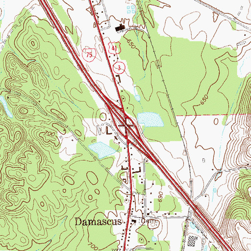 Topographic Map of Exit 132, GA