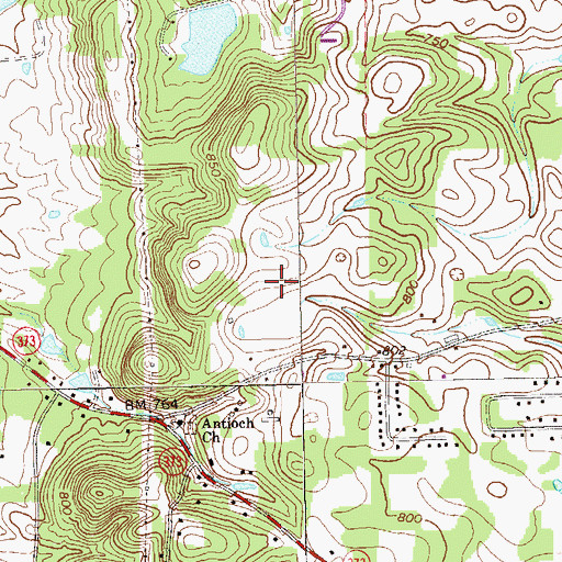 Topographic Map of Gordon County, GA
