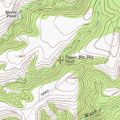 Topographic Map of Upper Big Dry Tank, AZ