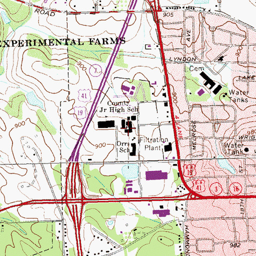 Topographic Map of Spalding County Junior High School, GA