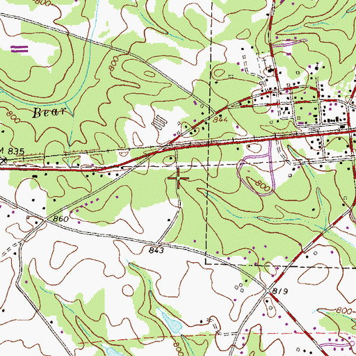 Topographic Map of Allen, GA