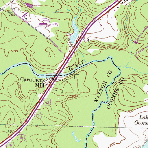 Topographic Map of Arch Bridge, GA