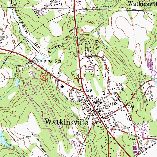 Topographic Map of Bethel Baptist Church, GA