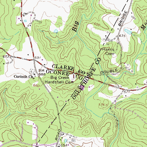 Topographic Map of Big Creek Church (historical), GA