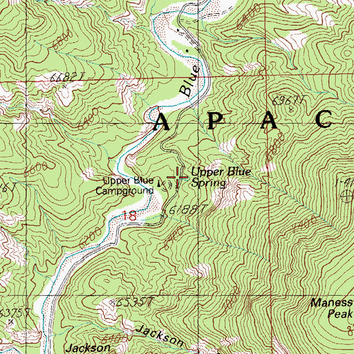 Topographic Map of Upper Blue Spring, AZ