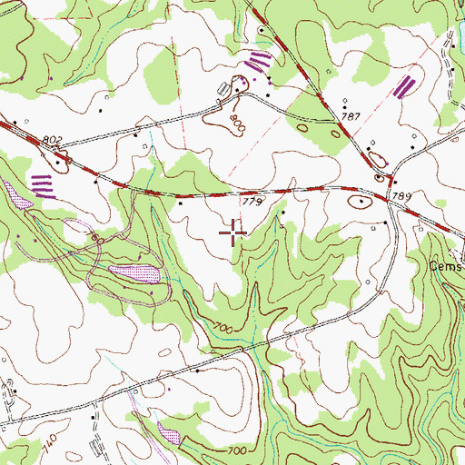 Topographic Map of Canyon Creek, GA