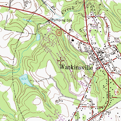 Topographic Map of Cedar Hills, GA