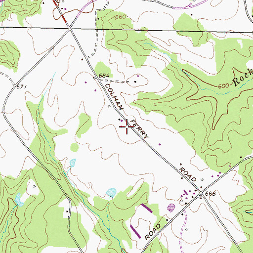 Topographic Map of Center School (historical), GA