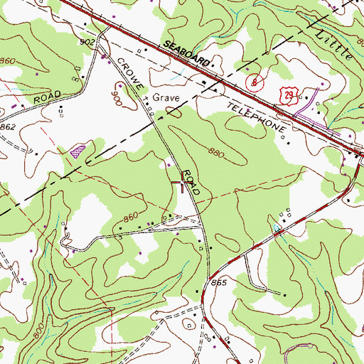 Topographic Map of Crows Academy (historical), GA