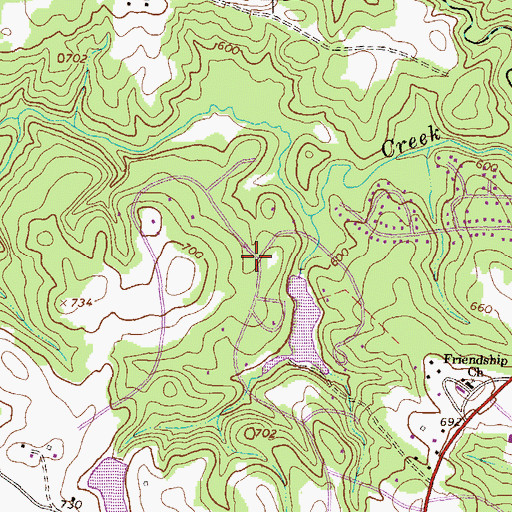 Topographic Map of Crystal Hills, GA