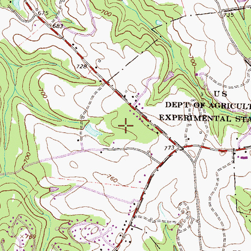 Topographic Map of Danson Woods, GA