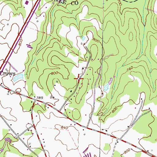 Topographic Map of Deerbrook, GA