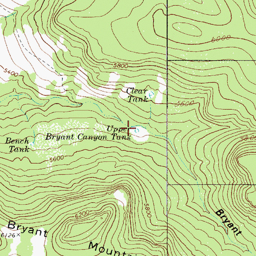 Topographic Map of Upper Bryant Canyon Tank, AZ