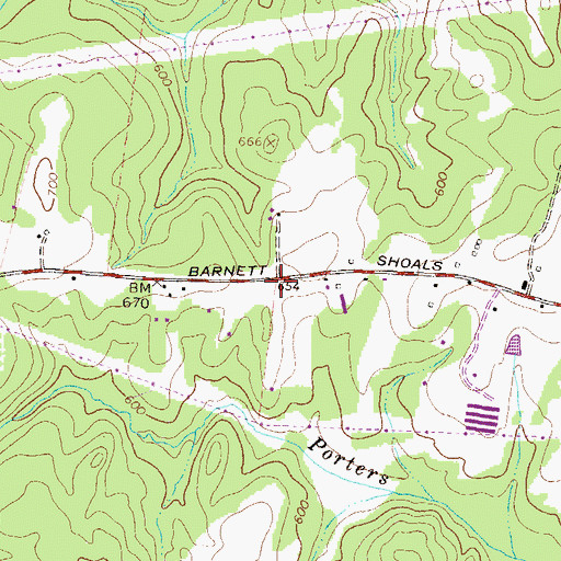 Topographic Map of Ebenezer Church (historical), GA
