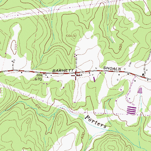 Topographic Map of Edwards Cemetery, GA