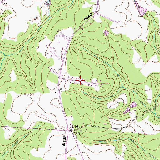 Topographic Map of Elder Heights, GA