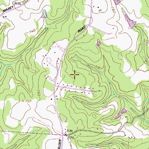 Topographic Map of Elder Ridge, GA
