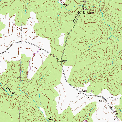 Topographic Map of Elders Mill (historical), GA
