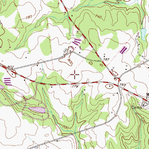 Topographic Map of Fieldstone, GA