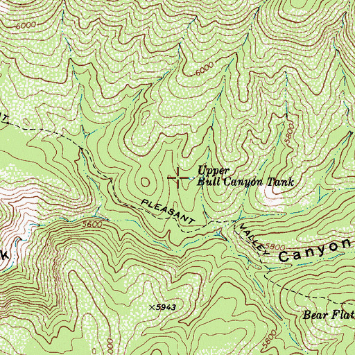Topographic Map of Upper Bull Canyon Tank, AZ