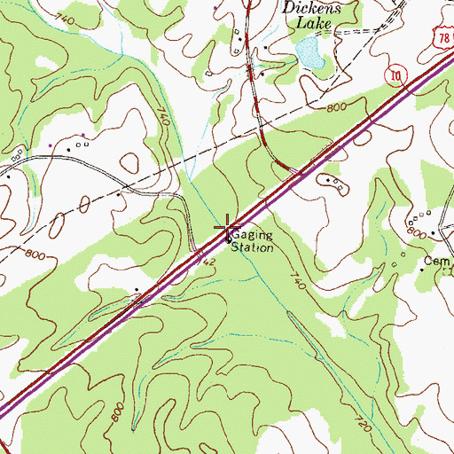 Topographic Map of Griffiths Bridge, GA