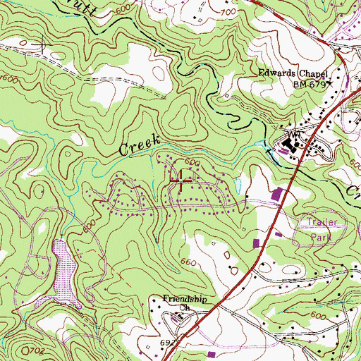 Topographic Map of Highland Oaks, GA