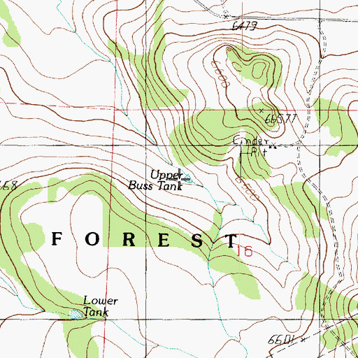 Topographic Map of Upper Buss Tank, AZ
