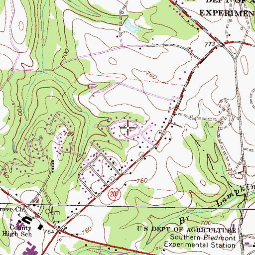 Topographic Map of Indian Hills, GA