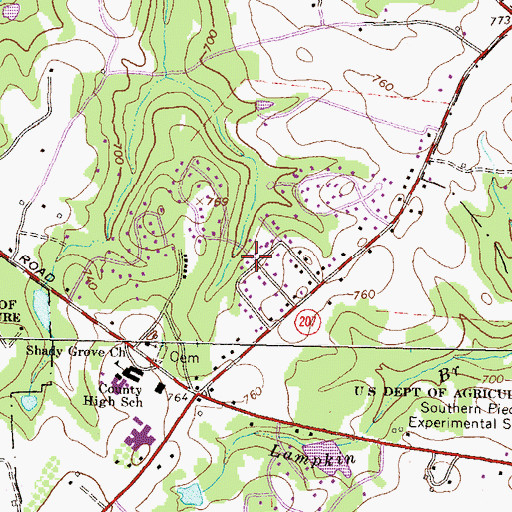 Topographic Map of Lake Forest, GA