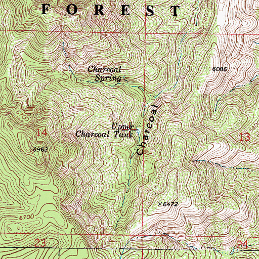 Topographic Map of Upper Charcoal Tank, AZ