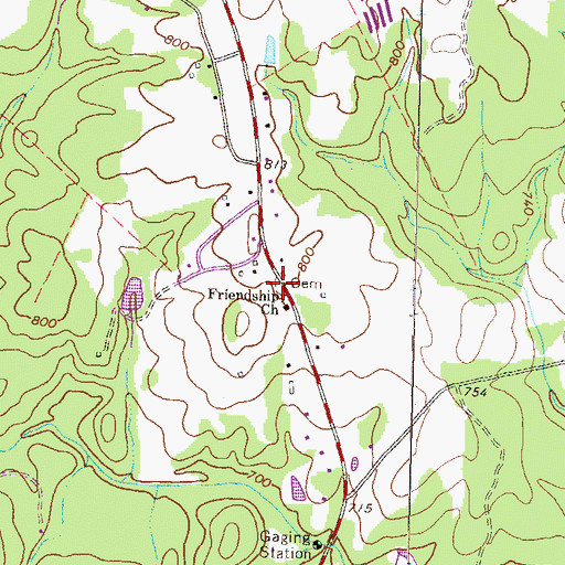 Topographic Map of Malcolm Cemetery, GA