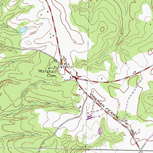 Topographic Map of Marshalls Store (historical), GA