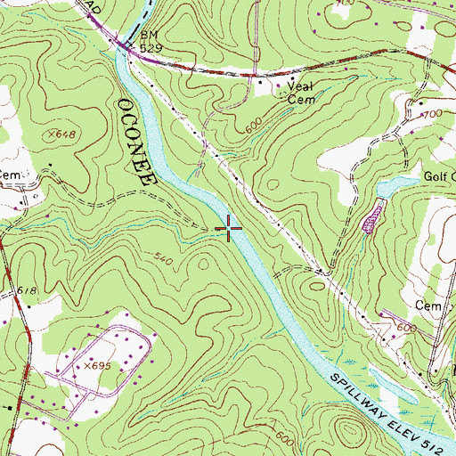 Topographic Map of McRee Mill (historical), GA